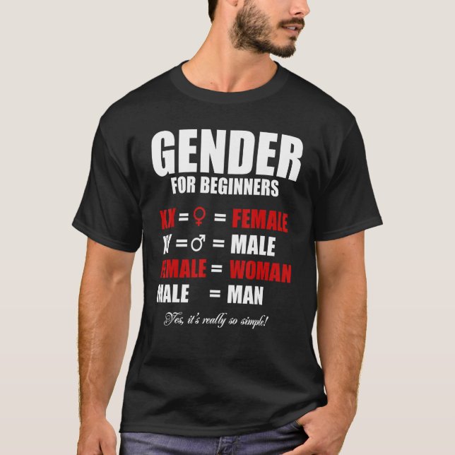Enkel Gender för nybörjare XX Kvinnlig XY Mal T Shirt (Framsida)