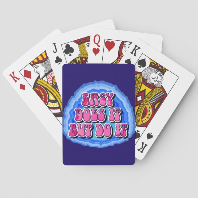 Enkel Geode 12 Step AA Recovery Slogan Casinokort (Baksidan)