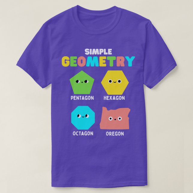 Enkel geometri Math Cute Ansikte Funny Shapes Oreg T Shirt (Design framsida)