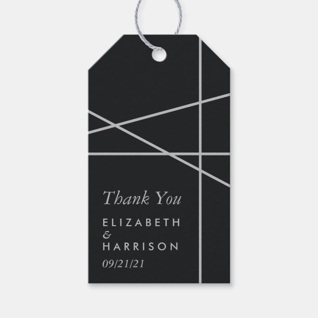 Enkel Geometric Stil Wedding Favor Presentetikett (Framsidan)