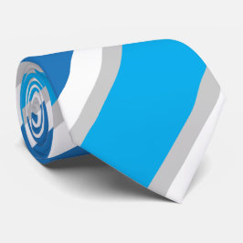 Enkel geometrisk blå vit och Grått Rand Slips