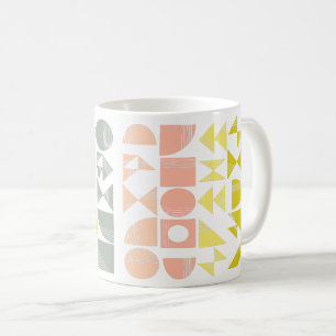 Enkel geometrisk form Linjer i Pastel Coral Kaffemugg