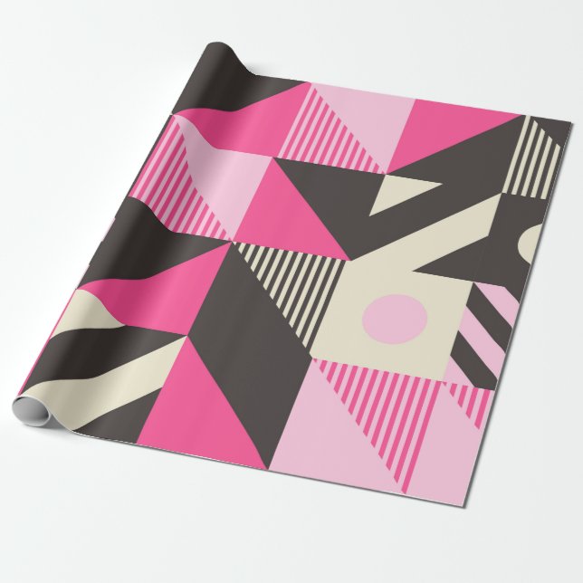 Enkel geometrisk konst med redigerbara feta block presentpapper (Utrullad)