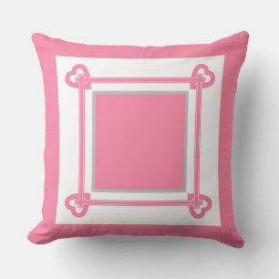 Enkel, geometrisk, Mönster, Rosa, Grått Kudde