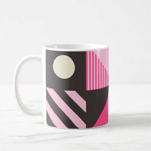 Enkel geometrisk skandinavisk teckning kaffemugg (Vänster)