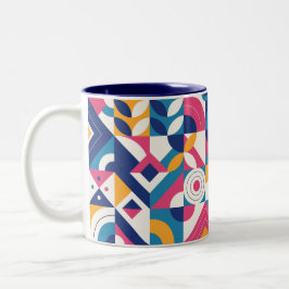 Enkel geometrisk sömlös färgstark Mönster Två-Tonad Mugg