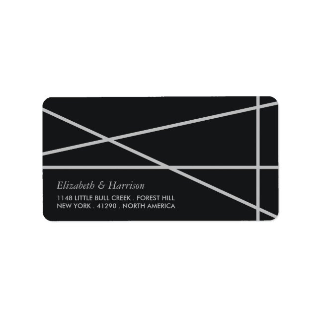 Enkel geometrisk Stil Bröllop Adressetikett (Framsidan)