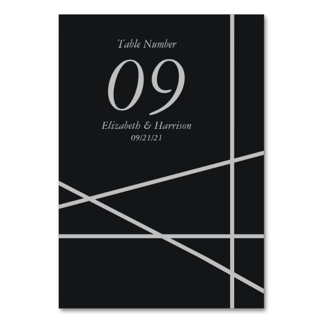 Enkel geometrisk Stil Bröllop Bordsnummer (Framsidan)
