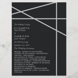 Enkel geometrisk Stil Bröllop Program