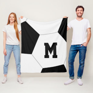 enkel GINORMOUS fotboll i monogrammet Fleecefilt