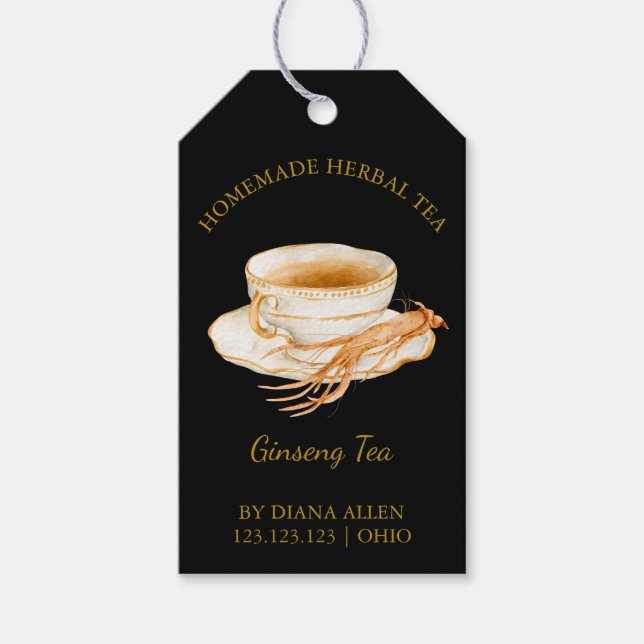 Enkel Ginseng Tea hängMärkre Presentetikett (Framsidan)