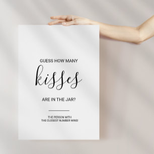 Enkel Gissa Hur Många Kyssar Bröllopsduschspel Poster