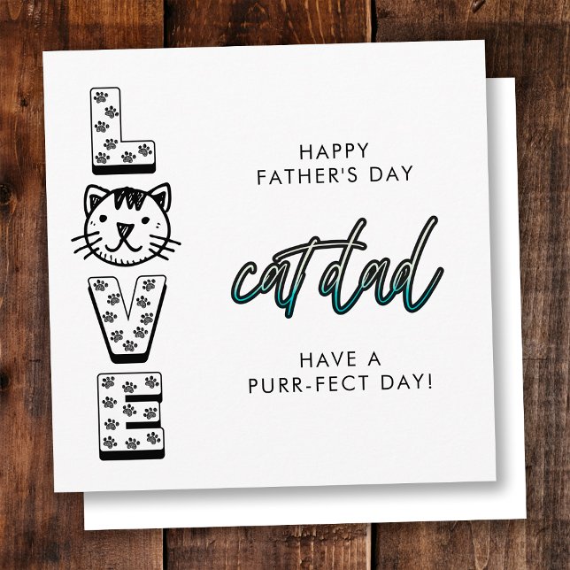 Enkel Glad Fars Dag Från Den Katten Perfekt Kort (Skapare uppladdad)