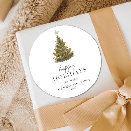 Enkel Glad helg Grönt jul Gräs Träd Runt Klistermärke