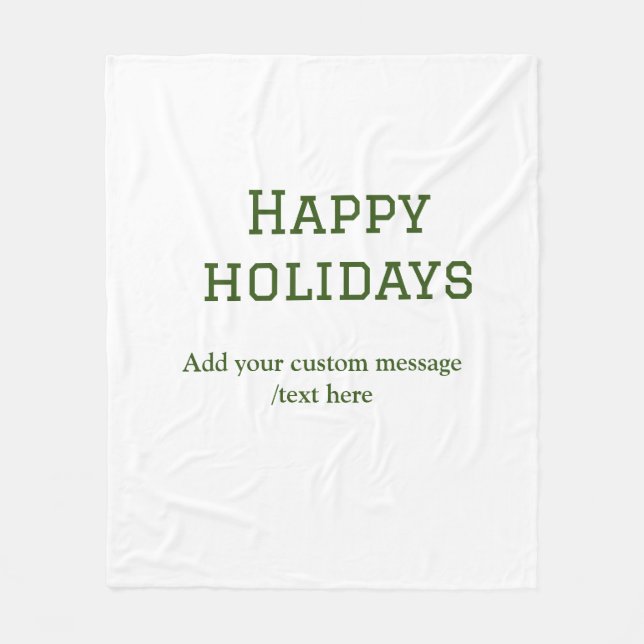 Enkel glad helg-jul med minimal grönt fleecefilt (Framsidan)