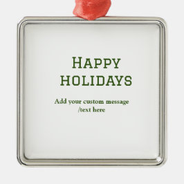 Enkel glad helg-jul med minimal grönt julgransprydnad metall