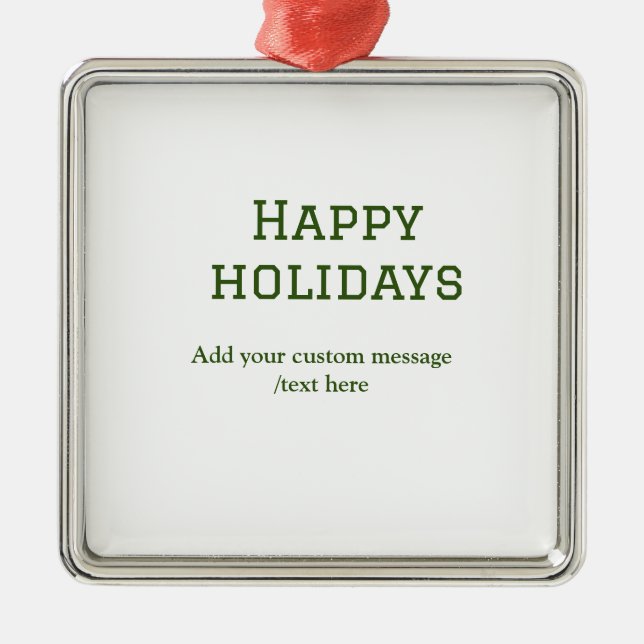 Enkel glad helg-jul med minimal grönt julgransprydnad metall (Framsidan)