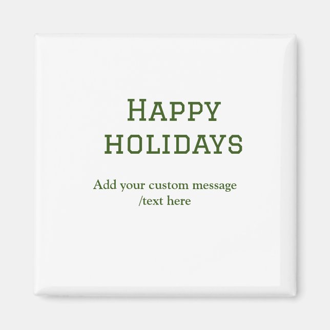 Enkel glad helg-jul med minimal grönt magnet (Framsidan)