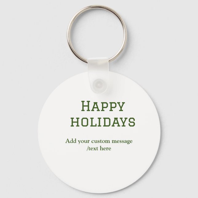 Enkel glad helg-jul med minimal grönt nyckelring (Framsida)