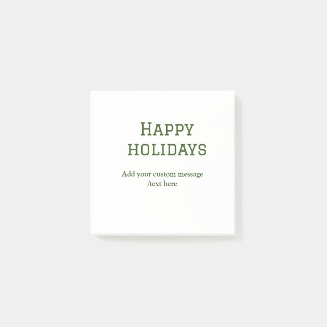 Enkel glad helg-jul med minimal grönt post-it block (Framsida)