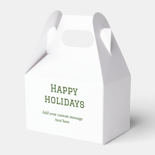 Enkel glad helg-jul med minimal grönt presentaskar (Framsidan Sidan)