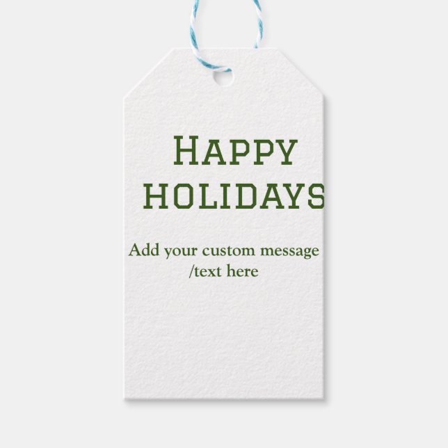 Enkel glad helg-jul med minimal grönt presentetikett (Framsidan)