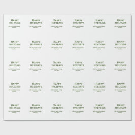 Enkel glad helg-jul med minimal grönt presentpapper