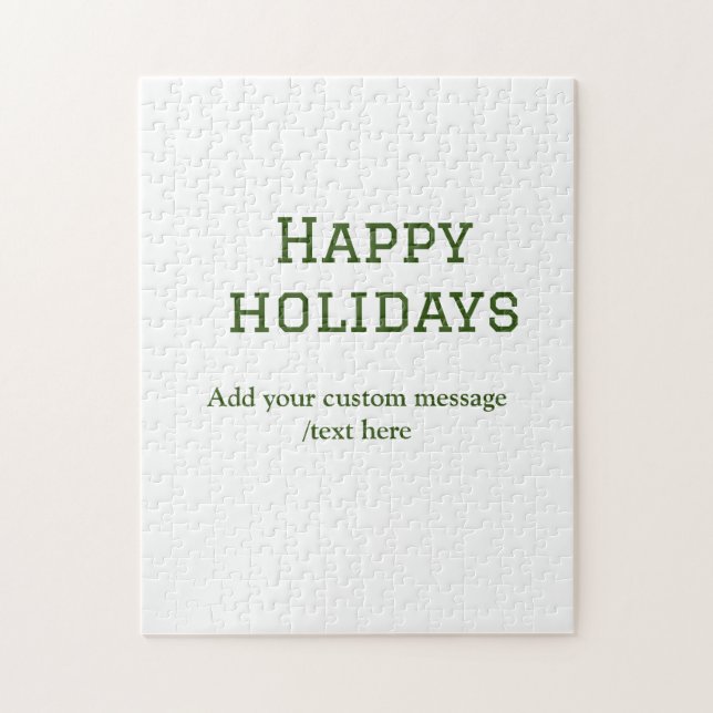 Enkel glad helg-jul med minimal grönt pussel (Vertikal)