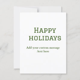 Enkel glad helg-jul med minimal grönt vykort