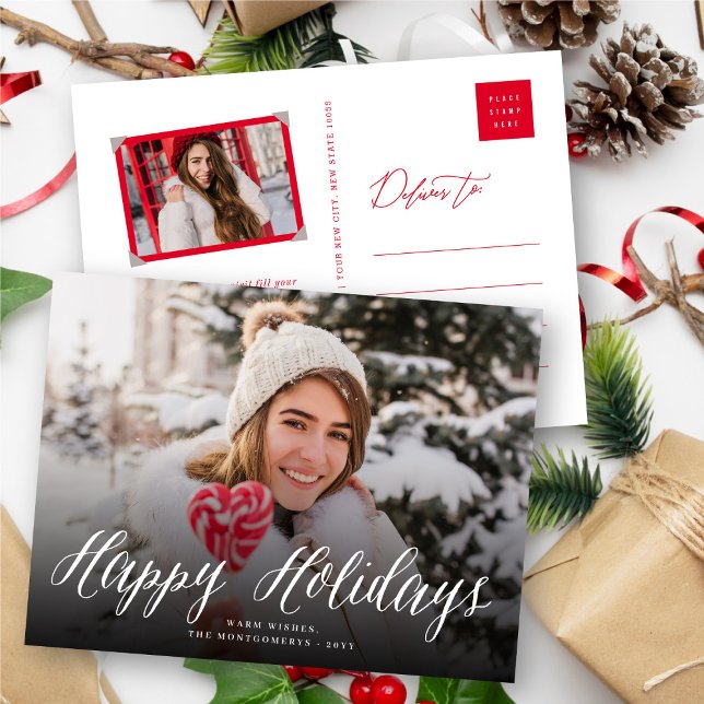 Enkel glad helg skrivar den chic helgdagvykortet (Skapare uppladdad)