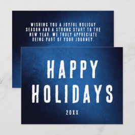 Enkel Glad Jul Logotyp Blå Gradient Vykort