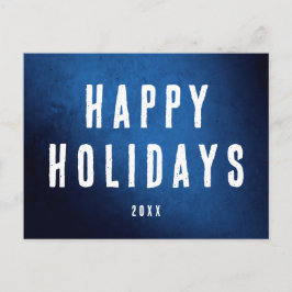 Enkel Glad Jul Logotyp Blå Gradient Vykort