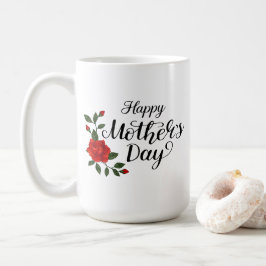 Enkel Glad mors dag blomster kalligrafi |  Kaffemugg