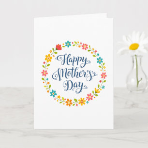 Enkel Glad mors dag blomster kalligrafi Kort