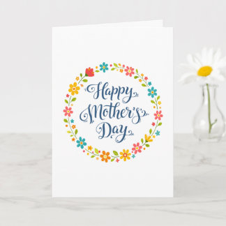 Enkel Glad mors dag blomster kalligrafi |  Kort