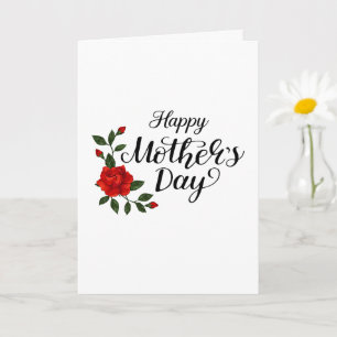Enkel Glad mors dag blomster kalligrafi Kort