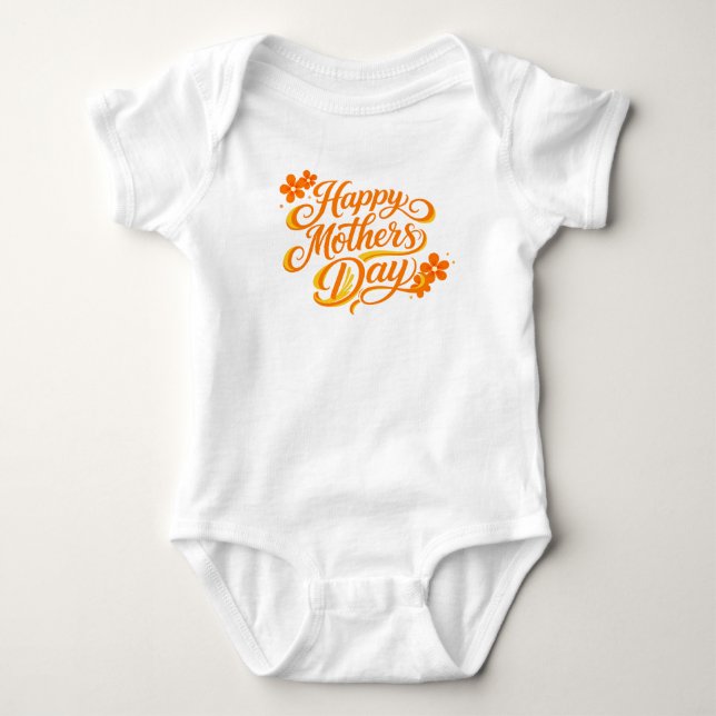 Enkel Glad morsdag Blommig kalligrafi |  T Shirt (Framsida)