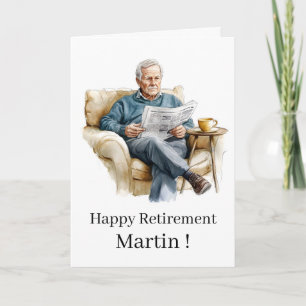 Enkel Glad Pensionär Grattis Modern Kort