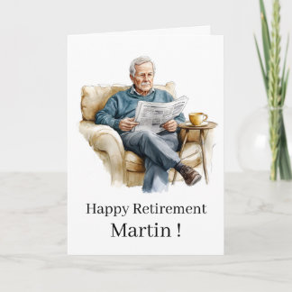 Enkel Glad Pensionär Grattis Modern Kort