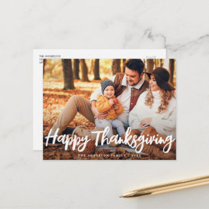 enkel Glad tack till Thanksgiving fotograttkort Vykort