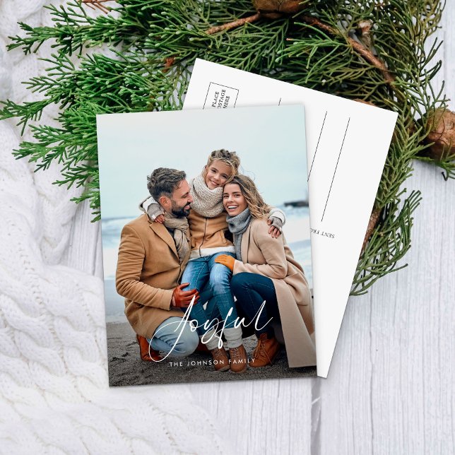 Enkel Glädjefull Julkort Fotografi Postkort Helg Vykort (Skapare uppladdad)