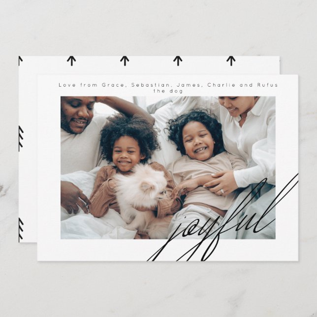 Enkel Glatt fotoPersonlig för Helgdag Julkort (Fram/baksida)