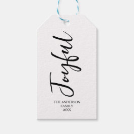 Enkel Glatt julklapp med svartvitt Presentetikett