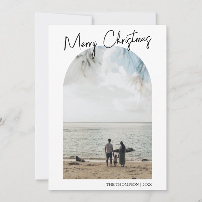 Enkel God jul Arch-fotofamilj Julkort (Framsida)