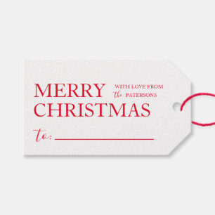 Enkel God jul Gift-Märkre Presentetikett