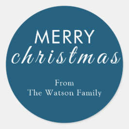 Enkel God jul Modern Round Sticker Runt Klistermärke