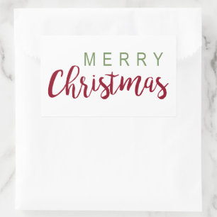 Enkel God jul Red-Grönt som låter dig äta Rektangulärt Klistermärke