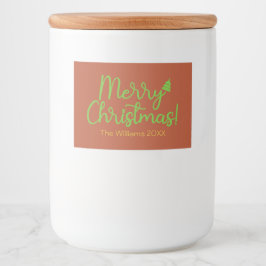 Enkel God Jul Rödbrun Mat Etiketter