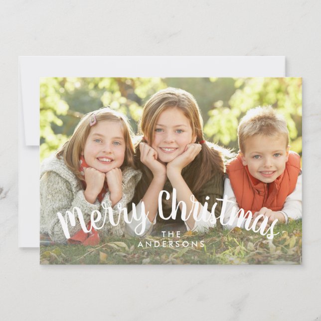 Enkel god jul skrivar helgdagfotoet julkort (Framsida)