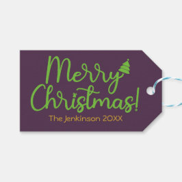 Enkel God Jul Violett Presentkort Presentetikett